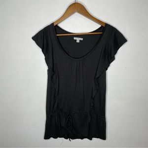 🍋American Eagle Outfitters deep gray ruffle top